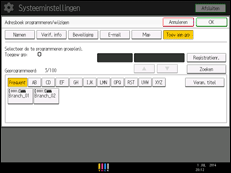 Schermafbeelding bedieningspaneel