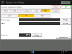 Schermafbeelding bedieningspaneel