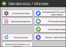 Schermafbeelding bedieningspaneel