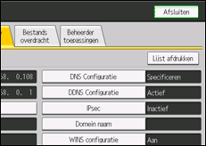Schermafbeelding bedieningspaneel