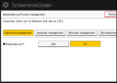 Schermafbeelding bedieningspaneel