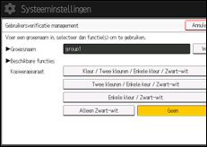 Schermafbeelding bedieningspaneel