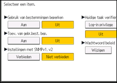 Schermafbeelding bedieningspaneel
