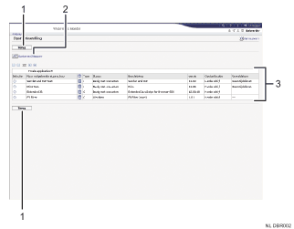 Schermafbeelding van internetbrowser (afbeelding met genummerde items)