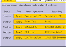 Schermafbeelding bedieningspaneel