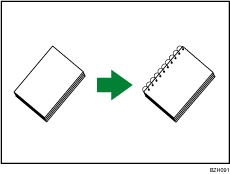Illustration of binding copies by ring comb