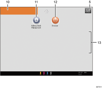 Operation panel screen illustration numbered callout illustration