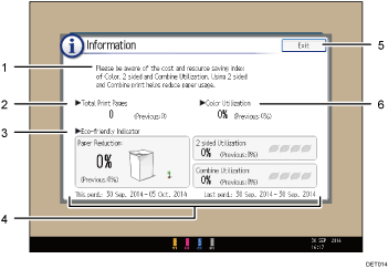 Operation panel screen illustration numbered callout illustration