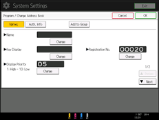 Operation panel screen illustration
