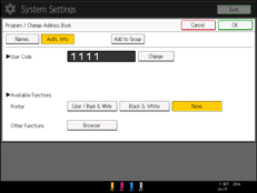 Operation panel screen illustration