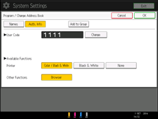 Operation panel screen illustration