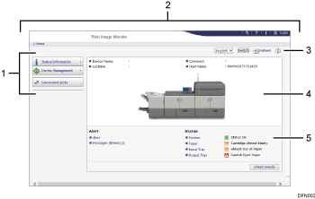 Web browser screen illustration numbered callout illustration