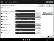 Operation panel screen illustration