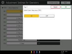 Operation panel screen illustration