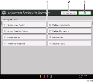 Operation panel screen illustration numbered callout illustration