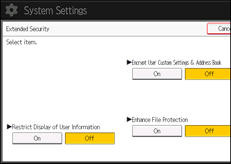Operation panel screen illustration