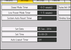 Operation panel screen illustration