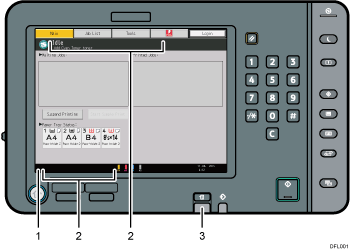 Control panel illustration numbered callout illustration
