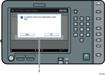 Control panel illustration numbered callout illustration