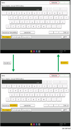 Abbildung der Tasten