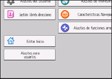 Ilustración de la pantalla panel de mandos