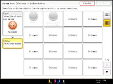 Ilustración de la pantalla panel de mandos
