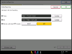 Ilustración de la pantalla panel de mandos