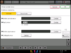 Ilustración de la pantalla panel de mandos
