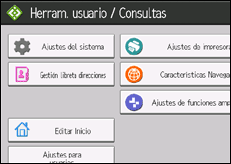 Ilustración de la pantalla panel de mandos