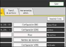 Ilustración de la pantalla panel de mandos