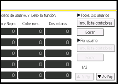 Ilustración de la pantalla panel de mandos