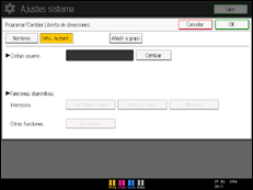 Ilustración de la pantalla panel de mandos