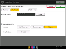 Ilustración de la pantalla panel de mandos