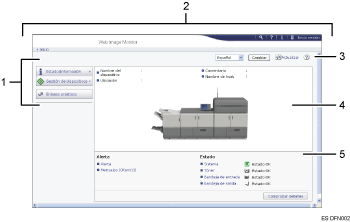 Ilustración de llamada numerada de ilustración de pantalla del explorador Web