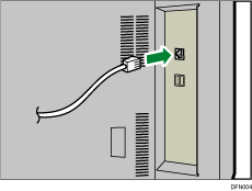 Ilustración de la conexión del cable de Ethernet