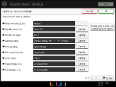 Ilustración de la pantalla panel de mandos