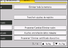 Ilustración de la pantalla panel de mandos
