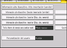 Ilustración de la pantalla panel de mandos