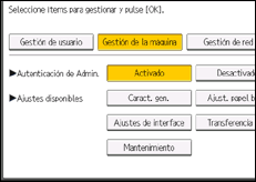 Ilustración de la pantalla panel de mandos