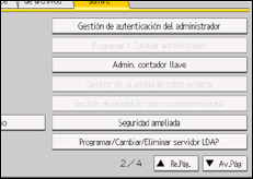 Ilustración de la pantalla panel de mandos