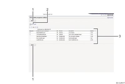 Ilustración de llamada numerada de ilustración de pantalla del explorador Web