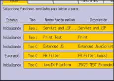 Ilustración de la pantalla panel de mandos
