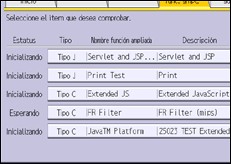 Ilustración de la pantalla panel de mandos