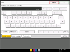 Illustration de l'écran du panneau de commande