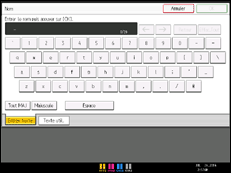 Illustration de l'écran du panneau de commande