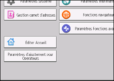Illustration de l'écran du panneau de commande