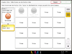 Illustration de l'écran du panneau de commande