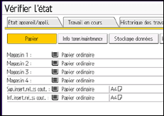 Illustration de l'écran du panneau de commande