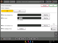 Illustration de l'écran du panneau de commande