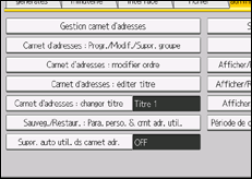 Illustration de l'écran du panneau de commande